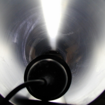 Dickvernickeltes Schabewärmetauscher-Rohr (vor dem anschließenden Verchromen)