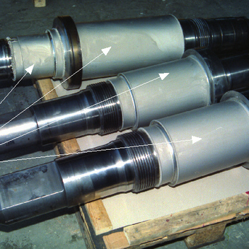 Thick nickel electroplated shafts - protected against wear