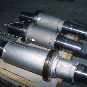 Dickvernickelte Walzenelemente (ca. 2000 µm Reinst-Nickel)